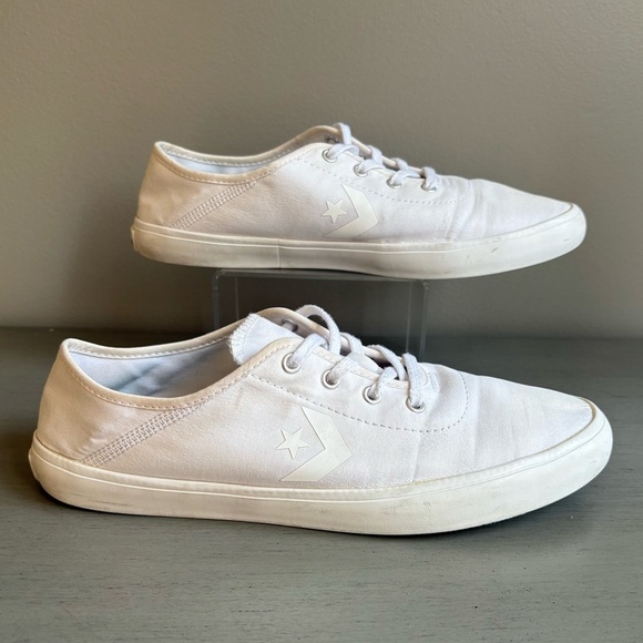Converse Costa Women White Canvas Sneakers Trainers Size 8.5 Low Top Classic - Picture 7 of 11